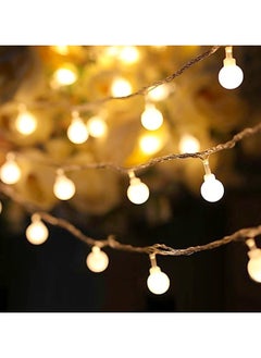TAPIT Solar Christmas Lights 8 Modes Waterproof Outdoor Indoor String Lights 39ft 100 LED Fairy Lights for Xmas Garden Patio Bedroom Party Decor Christmas Decorations Warm White (Spherical Lamp)  - Image 1
