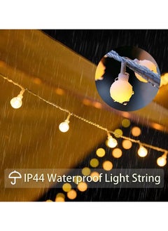TAPIT Solar Christmas Lights 8 Modes Waterproof Outdoor Indoor String Lights 39ft 100 LED Fairy Lights for Xmas Garden Patio Bedroom Party Decor Christmas Decorations Warm White (Spherical Lamp)  - Image 3