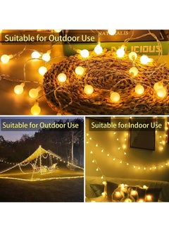 TAPIT Solar Christmas Lights 8 Modes Waterproof Outdoor Indoor String Lights 39ft 100 LED Fairy Lights for Xmas Garden Patio Bedroom Party Decor Christmas Decorations Warm White (Spherical Lamp)  - Image 5
