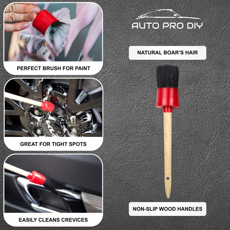 AUTO PRO DIY 11 Piece Car Detailing Kit Set - Car Wheels, Exterior, Interior Cleaning Detail Supplies - Boars Hair, Stainless Steel Wire, Duster Brushes - Image 3