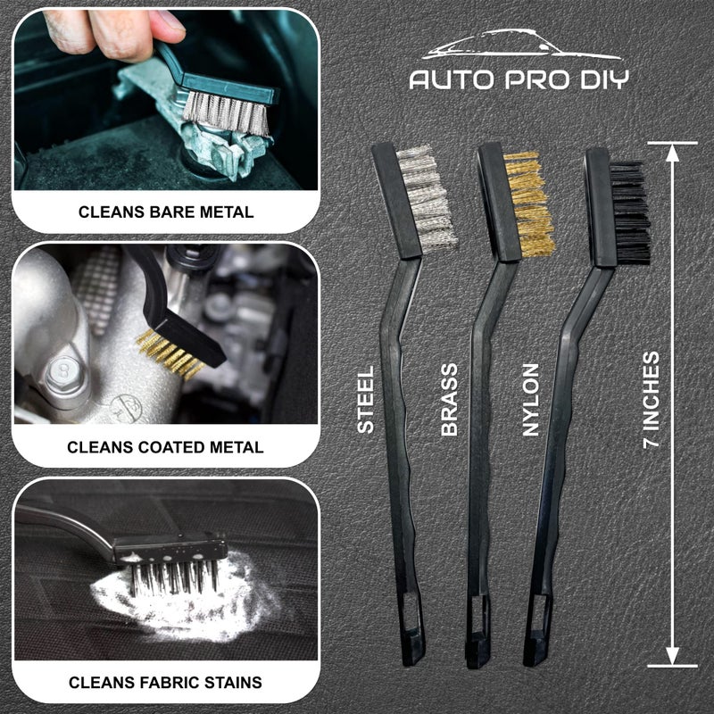 AUTO PRO DIY 11 Piece Car Detailing Kit Set - Car Wheels, Exterior, Interior Cleaning Detail Supplies - Boars Hair, Stainless Steel Wire, Duster Brushes - Image 5
