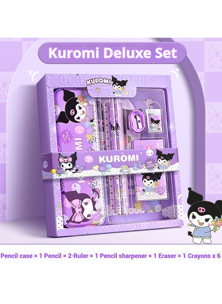 kuromi Kuromi student stationery set, school supplies gift box set, suitable for primary school students, including pencils, erasers, pencil sharpeners, etc., back to school season birthday gifts  - Image 2