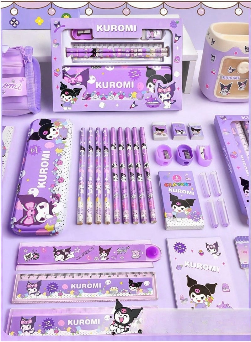 kuromi Kuromi student stationery set, school supplies gift box set, suitable for primary school students, including pencils, erasers, pencil sharpeners, etc., back to school season birthday gifts  - Image 4