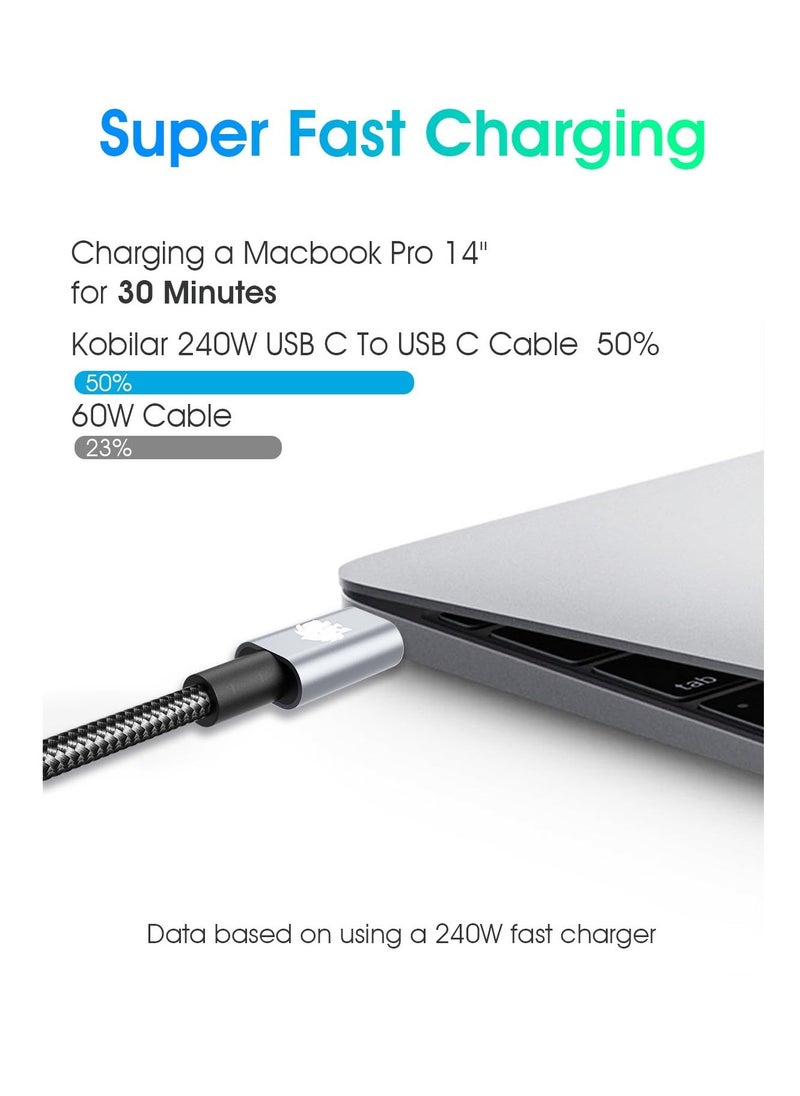 Kobilar 240W USB C to USB C Cable,Type C to Type C Cable 6FT,with Mini Breaker Protecting OTP,Fast Charging 48V/5A,Nylon Braided,Compatible with S23/22/21, MacBook Pro/Air,iPad… - pzsku/Z122A2338B6DF3A39D0E3Z/45/_/1739181343/7436426b-a3b5-43ea-aeb6-880673871ca1