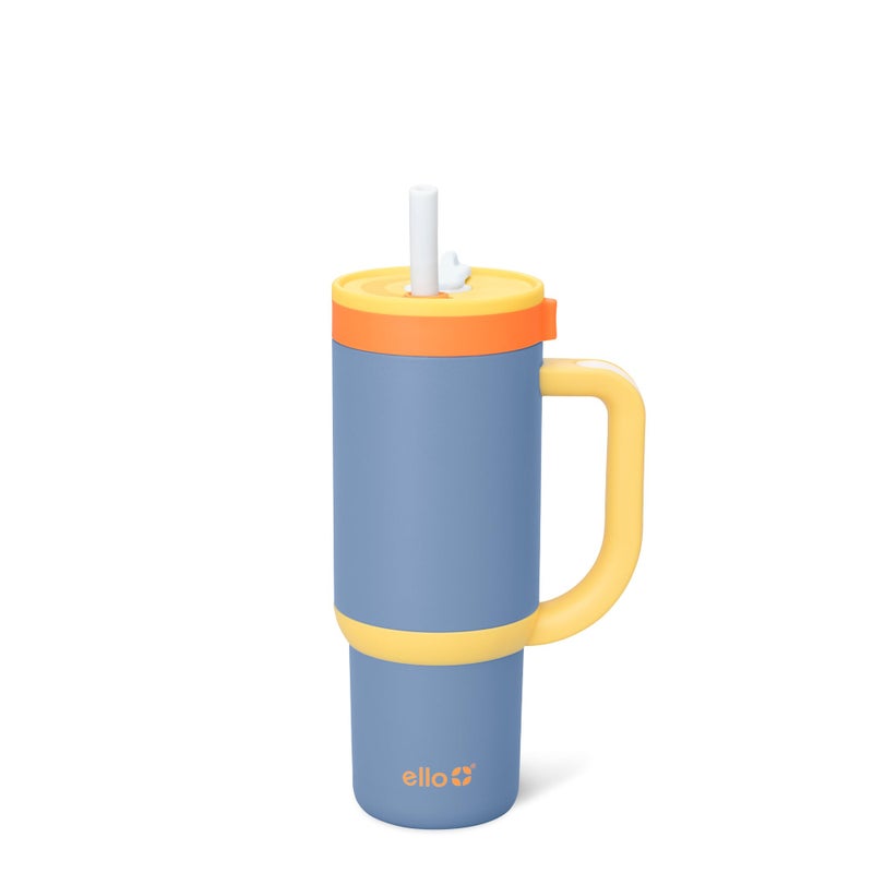 Ello Oasis 18oz Stainless Steel Kids Tumbler with Handle  Retracting Straw 100 Leakproof DoubleWall Vacuum Insulated Kids Water Bottle for School BPA Free Dishwasher Safe Lighthouse