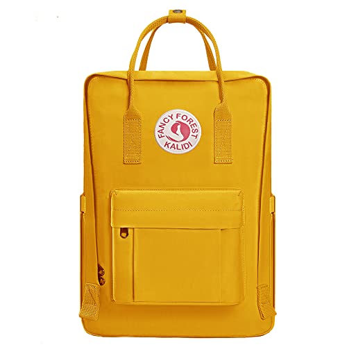 KALIDI Casual Laptop Backpack 15 Inches Classic Camping Rucksack Travel Outdoor Square Daypack College Hiking Gym Bag, Yellow - Image 1