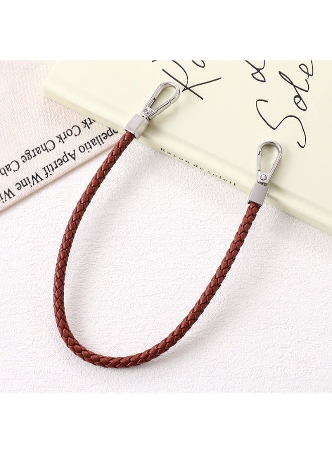 NIBEMINENT Phone Charm/ Chain Strap for Women Girls, Braided Leather Rope Cell Phone Case Lanyard Wrist Strap，K1849/Coffee - Image 1