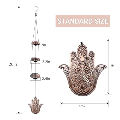 ASTARIN Temple Wind Chime, Red Copper Wind Chimes with 5 Bells, Feng Shui Wind Chimes for Home Yard Outdoor Decoration, A Great Memorial Wind Chime for Someone Who Loves Peace - Image 4