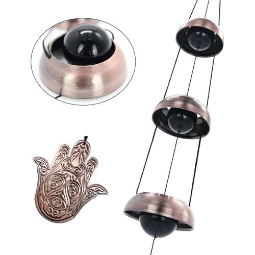 ASTARIN Temple Wind Chime, Red Copper Wind Chimes with 5 Bells, Feng Shui Wind Chimes for Home Yard Outdoor Decoration, A Great Memorial Wind Chime for Someone Who Loves Peace - Image 2