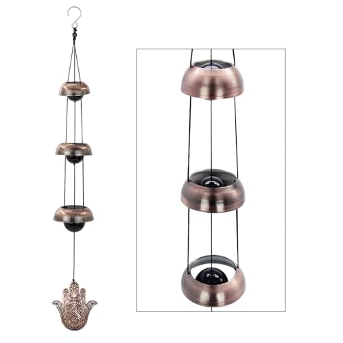 ASTARIN Temple Wind Chime, Red Copper Wind Chimes with 5 Bells, Feng Shui Wind Chimes for Home Yard Outdoor Decoration, A Great Memorial Wind Chime for Someone Who Loves Peace - Image 1