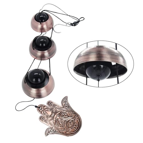 ASTARIN Temple Wind Chime, Red Copper Wind Chimes with 5 Bells, Feng Shui Wind Chimes for Home Yard Outdoor Decoration, A Great Memorial Wind Chime for Someone Who Loves Peace - Image 3