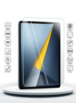 شاشة حماية لجهاز Xiaomi Poco Pad M1 (بقياس 12.1 بوصة) 2025 من سلسلة WTech الممتازة بزوايا منحنية وزجاج مقوى كامل الوضوح 9H (TSGPCN) - شفافة - view 2