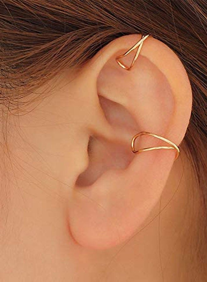 HAWAWA 6 Pairs Stainless Steel Fake Ear Clips Set Without  Piercing Earrings for Women Hoop Ear Cuffs Helix Cartilage Clip on Earrings Set , 6 Various Styles - Image 5