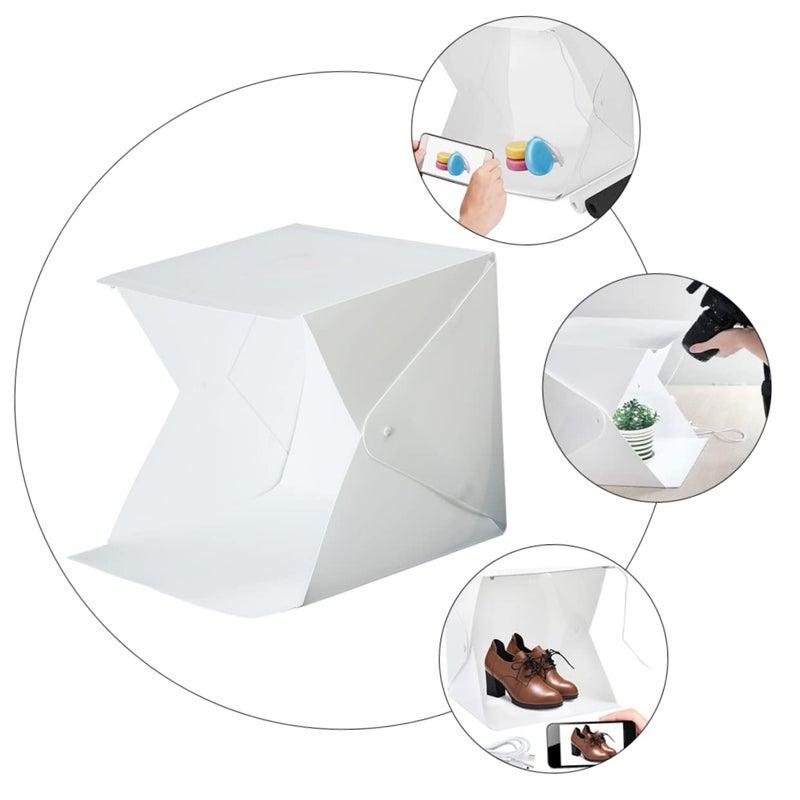 Portable Mini LED Light Box Photography Studio Tent With Backdrops 20x20cm - Image 4