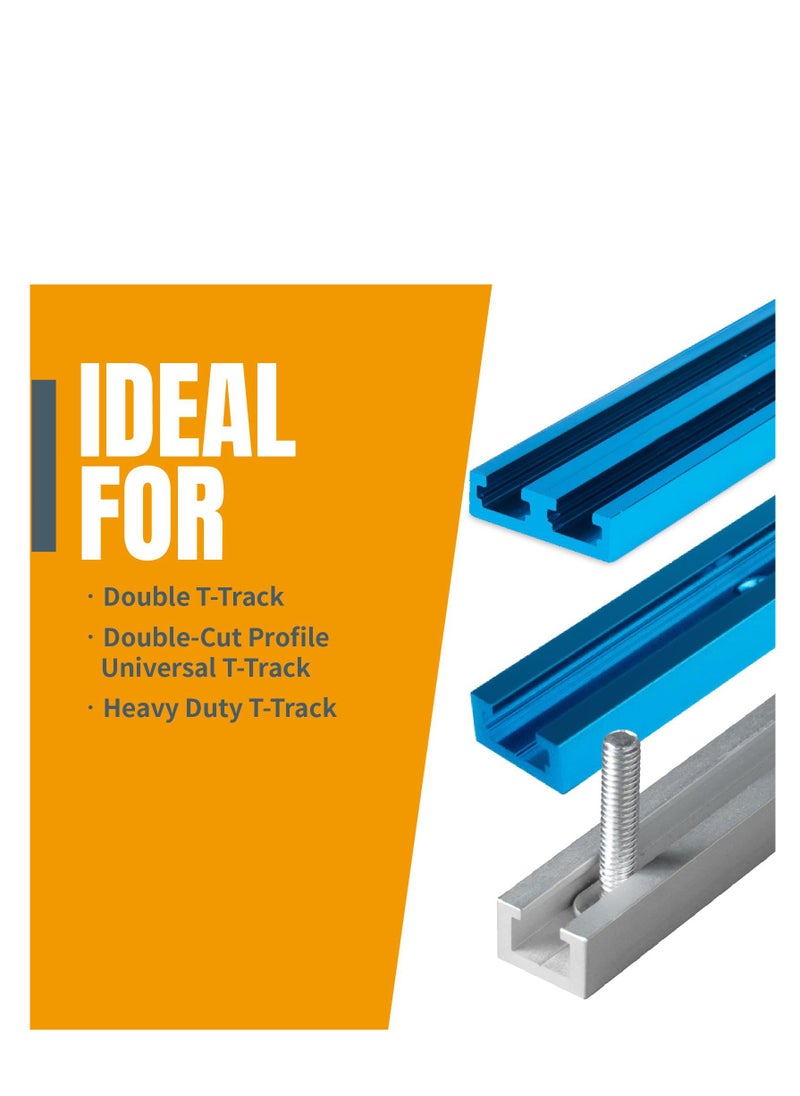 SYOSI T-Track Hold Down Clamp, Double Cut Profile Universal T-Track Clamps,  T Track for Woodworking Jigs and Fixtures, 5-1/2" L x 1-1/8" W, 2 Pack, T Track Clamps for Woodworking  - Image 3