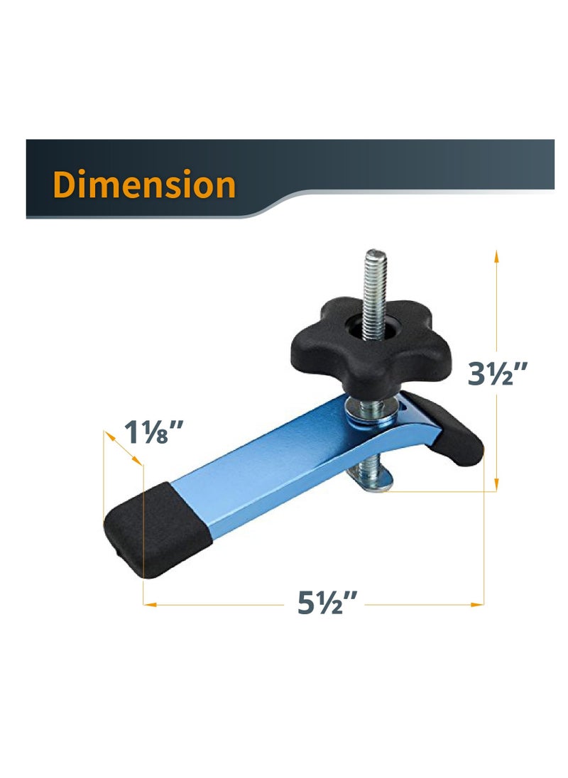 T-Track Hold Down Clamp, Double Cut Profile Universal T-Track Clamps,  T Track for Woodworking Jigs and Fixtures, 5-1/2" L x 1-1/8" W, 2 Pack, T Track Clamps for Woodworking