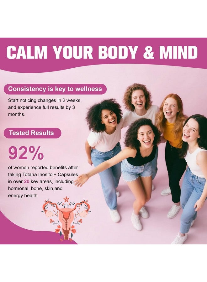 Totaria Totaria 15-in-1 Myo-Inositol & D-Chiro Inositol for Women, 2050 mg Inositol Supplement w/DIM, Berberine, MTHF, Vitamin D, Clinically 40:1 Ratio, for Hormone Balance, Ovarian Function, 120 Capsules  - Image 5