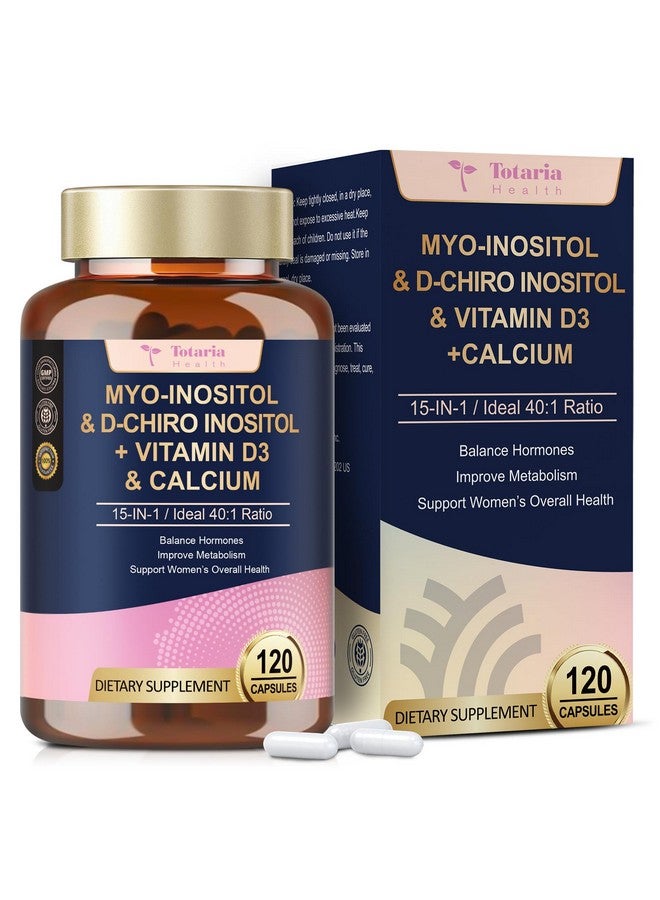 Totaria Totaria 15-in-1 Myo-Inositol & D-Chiro Inositol for Women, 2050 mg Inositol Supplement w/DIM, Berberine, MTHF, Vitamin D, Clinically 40:1 Ratio, for Hormone Balance, Ovarian Function, 120 Capsules  - Image 1