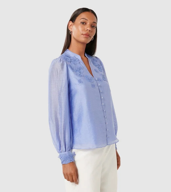 forever new  INDIGO Appliqued Long Sleeves Top for Women | Best Price UAE