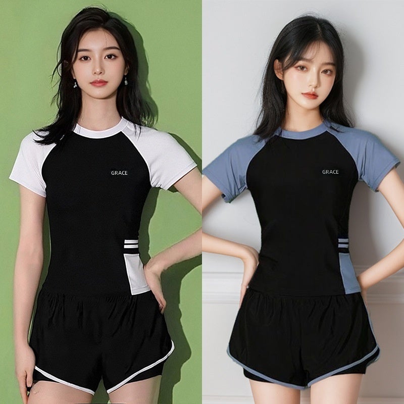 Women's Two-Piece Swimsuit Tummy Control Modest Sporty Swimwear for Students Hot Spring Beach – Multiple  Colors - Image 2