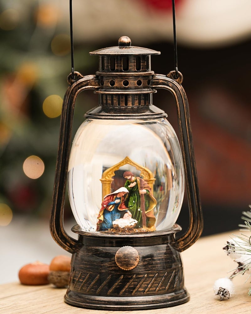 PEATOP Christmas Decorations Nativity Snow Globe,Musical Christmas Snow Globes Light Up Glitter 6H Timer Nativity Scene Religious Decor Gifts - Image 5