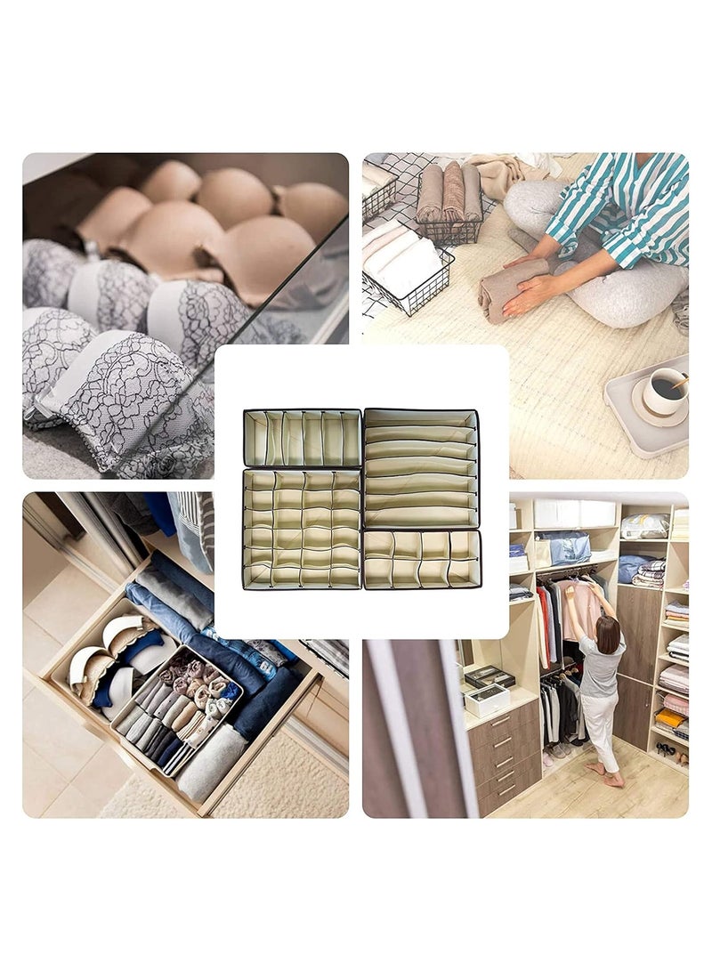 Halamodo 4 PCS Sock Organizer,Large Sock Drawer Divider, Underwear Storage 41 Cell Closet Organizers and Storage for Underwear, Socks, Bra, Handkerchiefs, Ties, Belts - Image 4