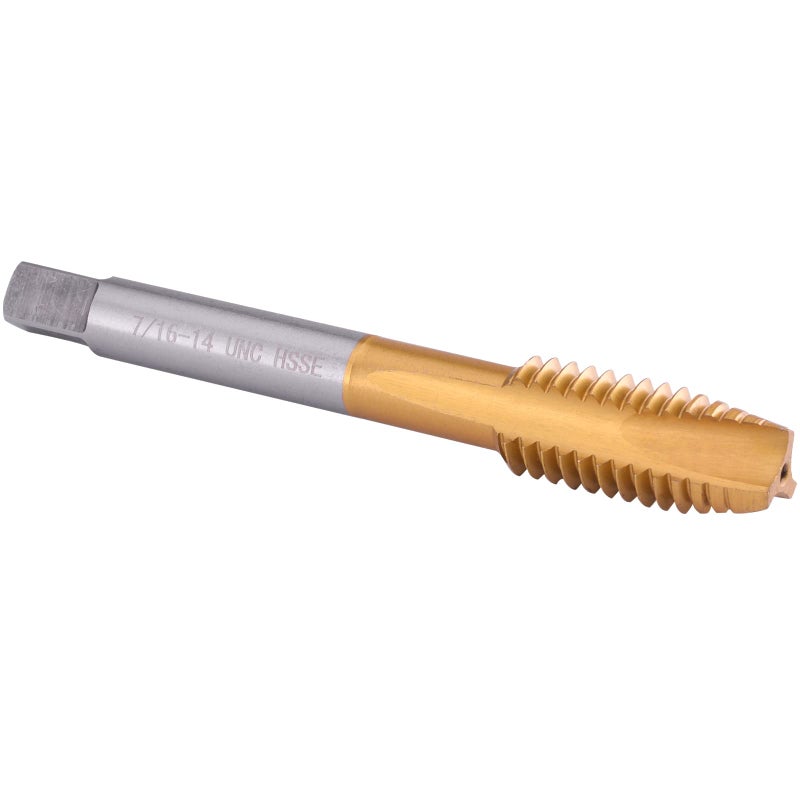 Burkit 71614 UNC Spiral Point Tap HSS Titanium coating Spiral Point Plug Threading Tap 716 x 14 UNC