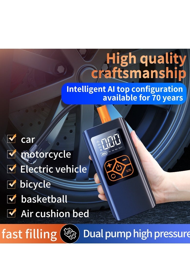 GULFLINK Arabic Tire Inflator Portable Air Compressor  With 4000mAh Rechargeable Battery. Car Tire Inflator 150PSI Cordless Tire Inflator with Digital LCD Air Pump for Car/Bike/Motor/Ball Etc.  - Image 4