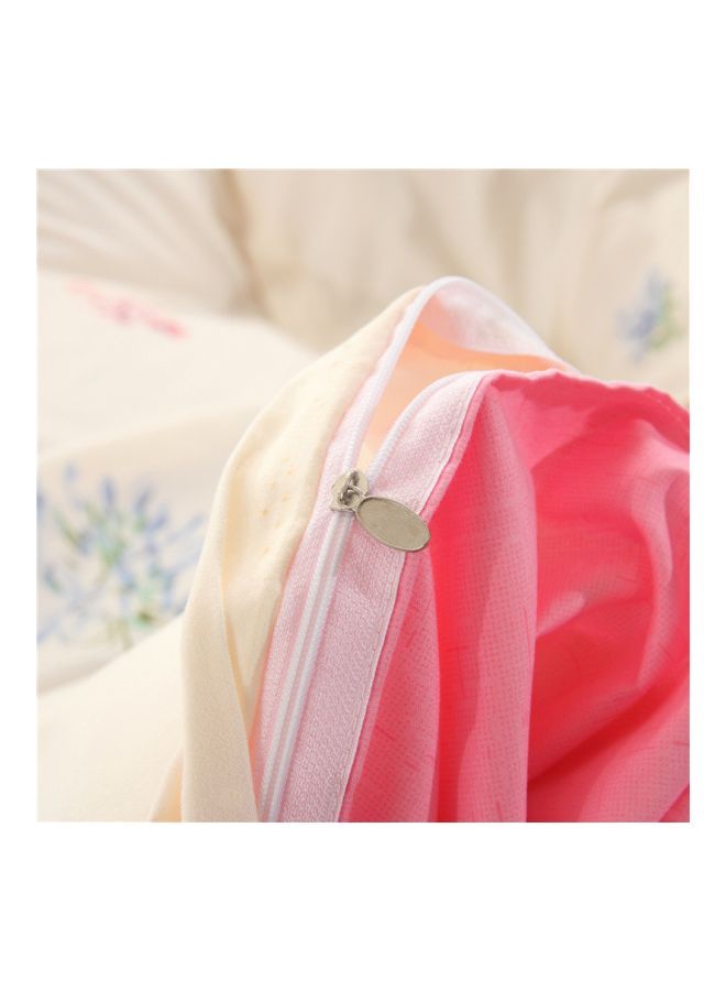 NIBEMINENT 3-Piece Printed Duvet Cover With Pillowcase And Fitted Sheet Set polyester Pink/Beige Single - Image 2