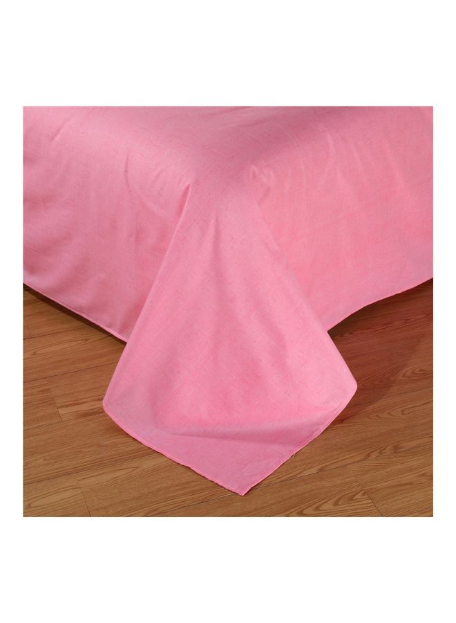 NIBEMINENT 3-Piece Printed Duvet Cover With Pillowcase And Fitted Sheet Set polyester Pink/Beige Single - Image 4