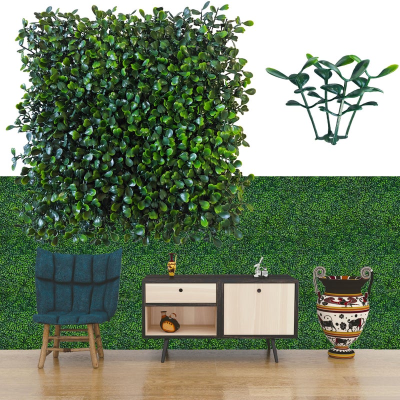 ODTORY Artificial Grass Wall Panel Backdrop,10 X 10 in 24P(16.8 sqft) UV-Anti Greenery Boxwood Panels for Indoor Outdoor Green Wall Decor & Ivy Fence Covering Privacy - Image 1