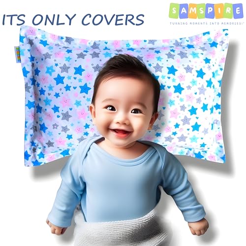 SAMSPIRE 100% Organic Cotton Kids Pillow Covers only, Size 12x18 inches, Suitable for Kids of 1 to 6 Year, Set of 2 (Star-Kid-COV) - Image 3