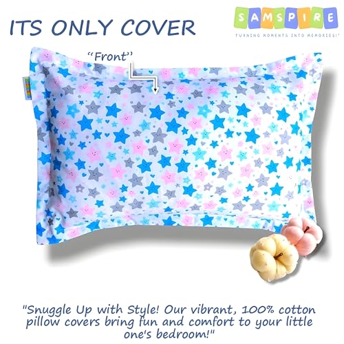 SAMSPIRE 100% Organic Cotton Kids Pillow Covers only, Size 12x18 inches, Suitable for Kids of 1 to 6 Year, Set of 2 (Star-Kid-COV) - Image 4
