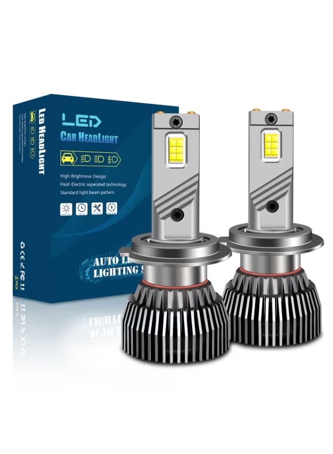 High-Power LED Car Headlight Bulbs with Dual-Copper Tube Cooling, 3570 LED Wick, 12V/24V Compatible