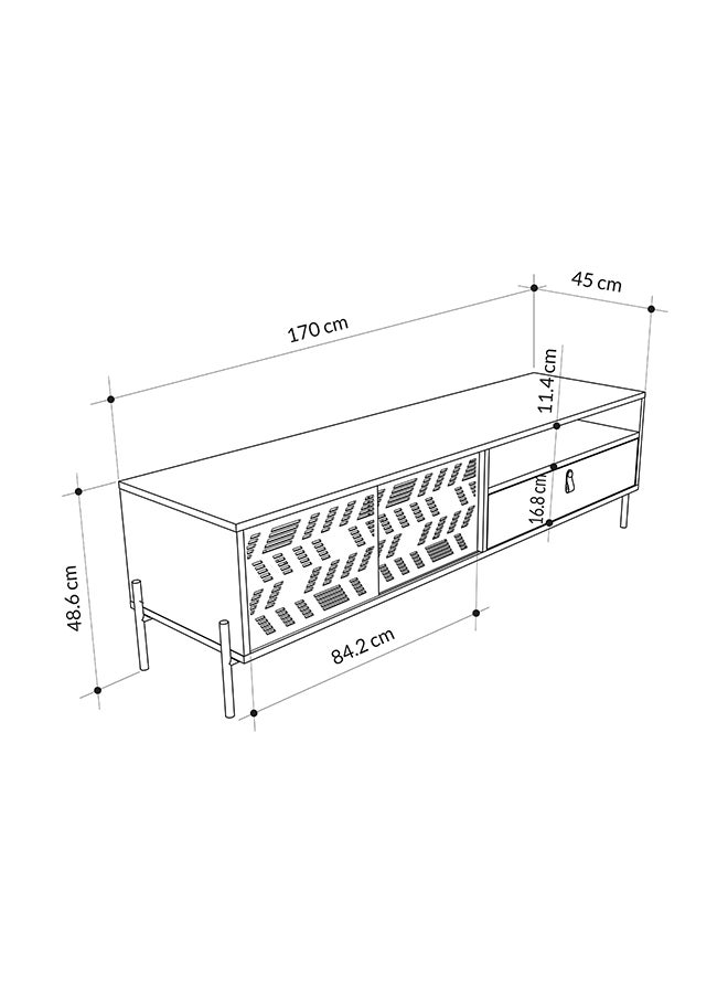 Mourah Home - Dionysos Tv Stand Up To 70 Inches With Storage - Grey - 2 Years Warranty - Image 1
