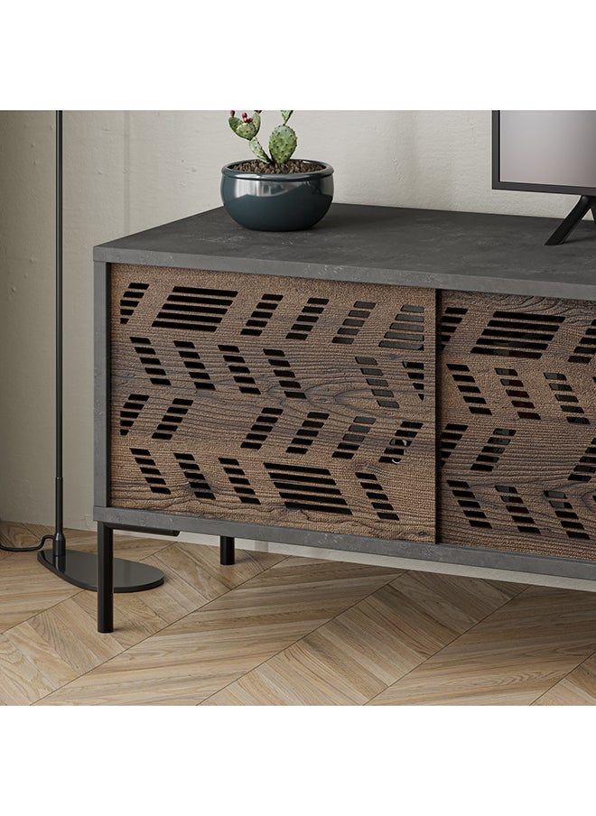 Mourah Home - Dionysos Tv Stand Up To 70 Inches With Storage - Grey - 2 Years Warranty - Image 1