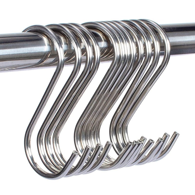 Cliffton Cliffton Pack of 18 Pcs Heavy Duty S Hooks for Hanging S Shaped Hooks for Hanging S Hooks for KitchenClothesOffice Steel S HooksCloth Hanger Hook Pack of 18425 inches - Image 1
