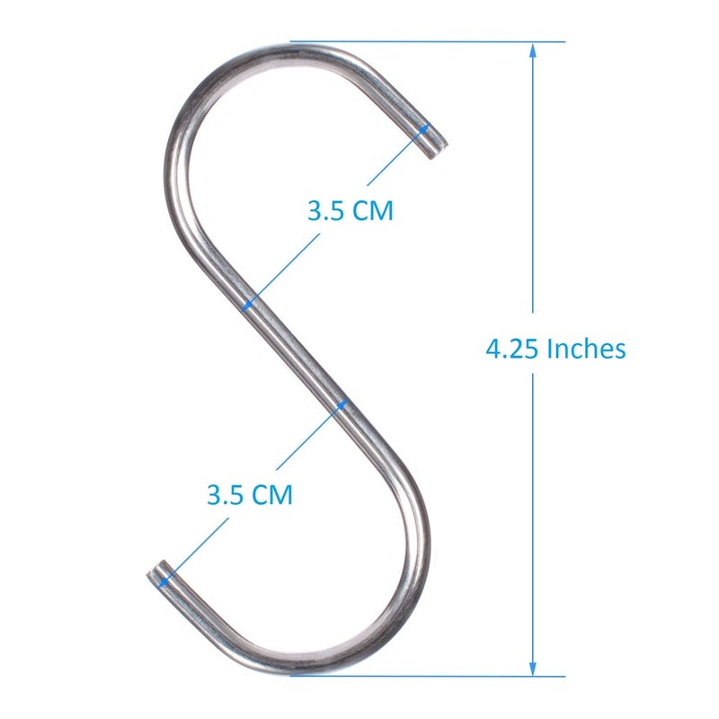 Cliffton Cliffton Pack of 18 Pcs Heavy Duty S Hooks for Hanging S Shaped Hooks for Hanging S Hooks for KitchenClothesOffice Steel S HooksCloth Hanger Hook Pack of 18425 inches - Image 3