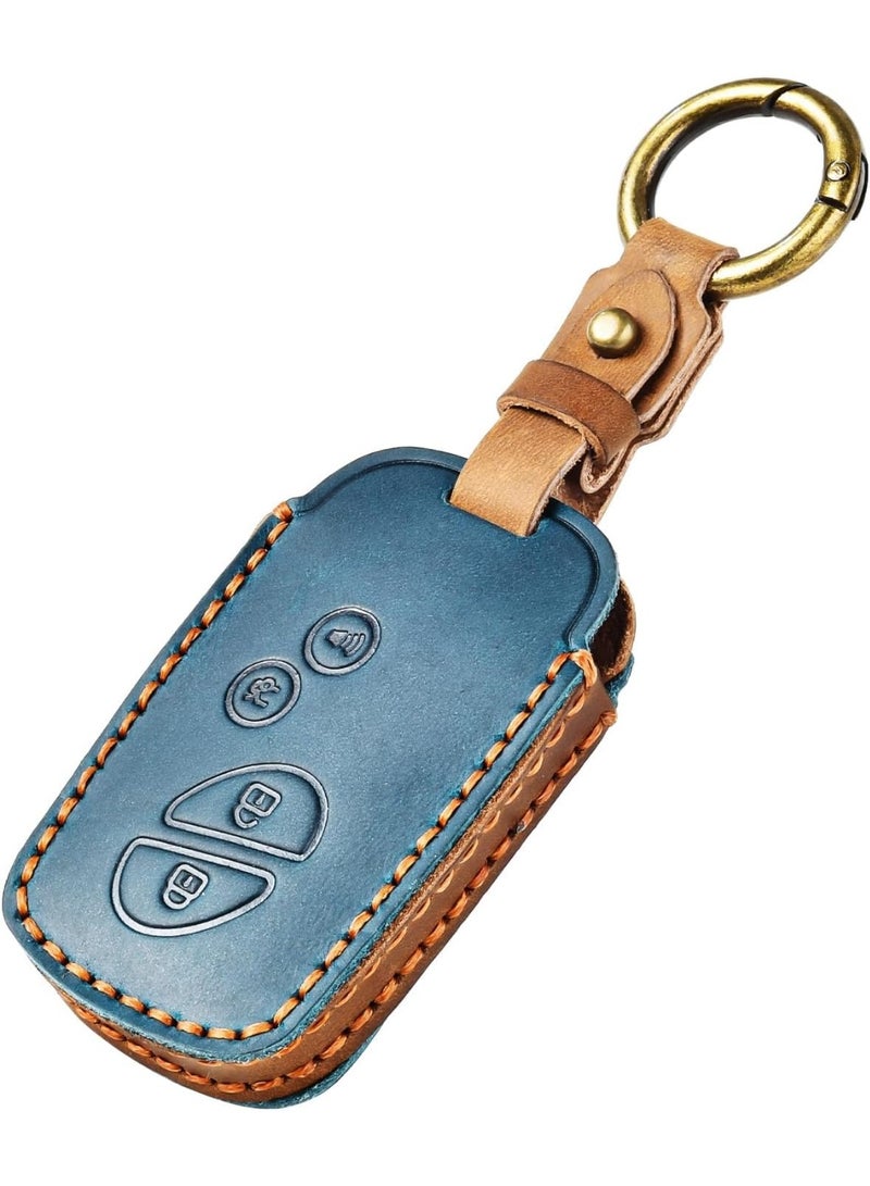 NOSKIN Leather Key Cover Fit for Lexus ES350 GS300 GS430 GS450h GS460 IS250 IS350 LS460 LX570 RX350 Smart Key Holder Car Accessories (Blue) - Image 1