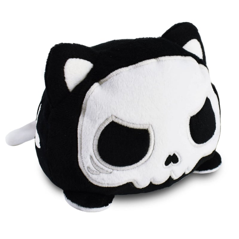 TeeTurtle The Original Reversible Cat Plushie White Skeleton Glows in the Dark Cute Sensory Fidget Stuffed Animals That Show Your Mood Perfect for Halloween 4 inch - Image 2