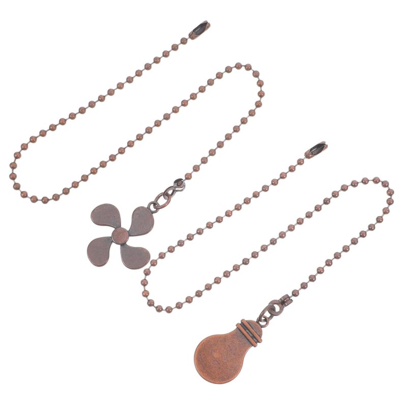 Vintage Brown Fan Pulls Chain Extenders For Ceiling Fan Light Decorative Pendant Easy Installation - Image 2