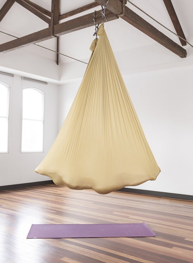 HEALTHYMODELLIFE PINC Active Silk Aerial Yoga Swing & Hammock Kit for Improved Yoga Inversions, Flexibility & Core Strength - Gold - Image 5