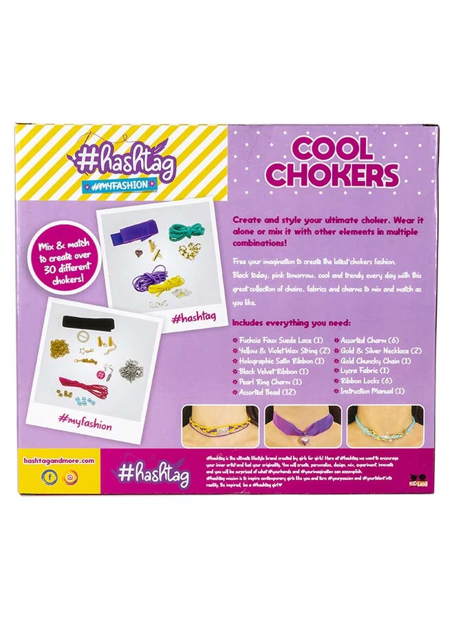 Hashtag Cool Choker Craft Kit – Design 35 Trendy Chokers with Beads, Charms, Lace & Chains for Girls (Age 6+) - Image 3