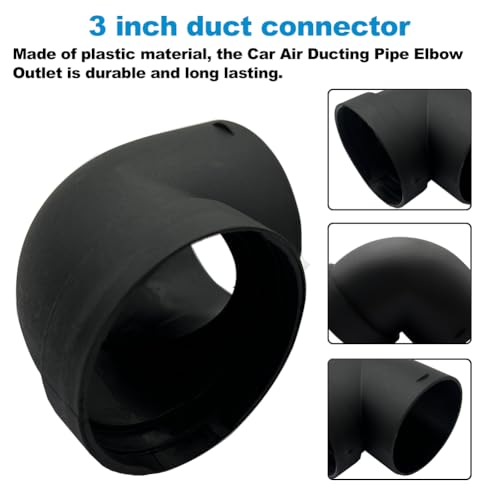 Cotonlake Diesel Air Heater Duct Connector75mm3inch LShape Elbow Ducting Pipe Outlet Connector for Diesel Air Parking Caravan HeatersBlack Plastic - Image 5