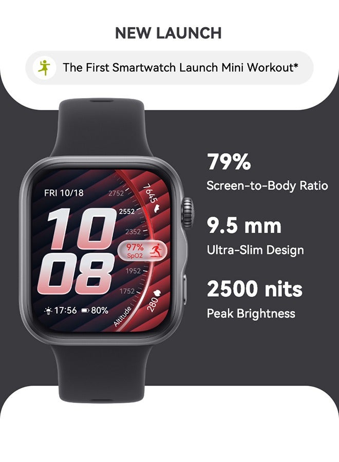 هواوي ساعة ذكية WATCH FIT 5، شاشة FullView بحجم 43 مم، متوافقة مع iOS و Android، تصل إلى 10 أيام من عمر البطارية، مراقب النوم والصحة، مراقب معدل ضربات القلب، SpO2، GPS، تمارين صغيرة - Image 1