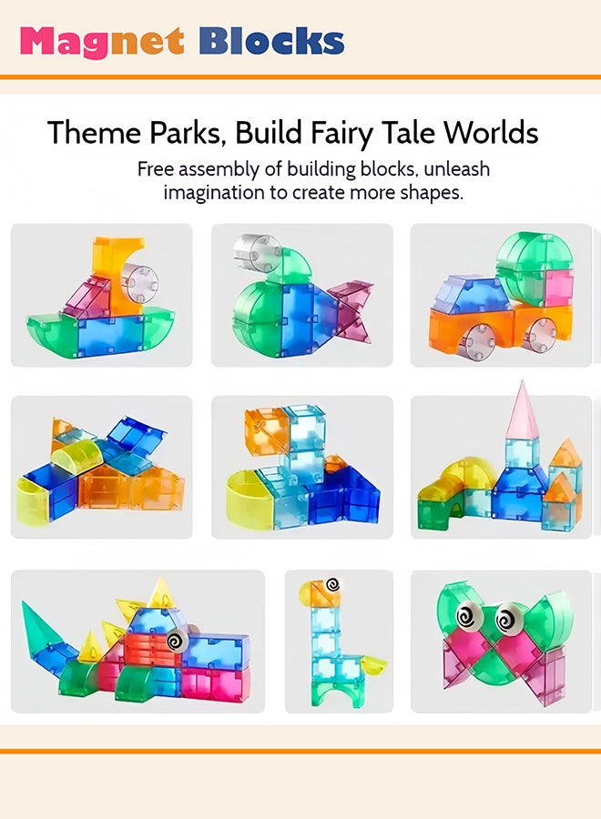 DEZHI 32 قطعة كتلة مغناطيسية ملونة، تصميم حواف مدورة، لمسة سلسة، دعم التجميع الحر، قادرة على تجميع أشكال متنوعة مثل الحيوانات والمنازل، تمرين حس الأطفال للفضاء ثلاثي الأبعاد. - Image 5