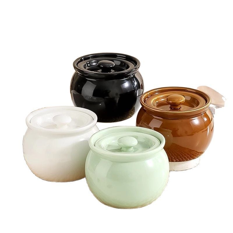 Ceramic Stew Pot For Stew In Water Household Bird'S Nest Special Steaming Pot With Lid For One Person Soup Stew Pot Bowl Tucker Small Soup Pot - Image 3