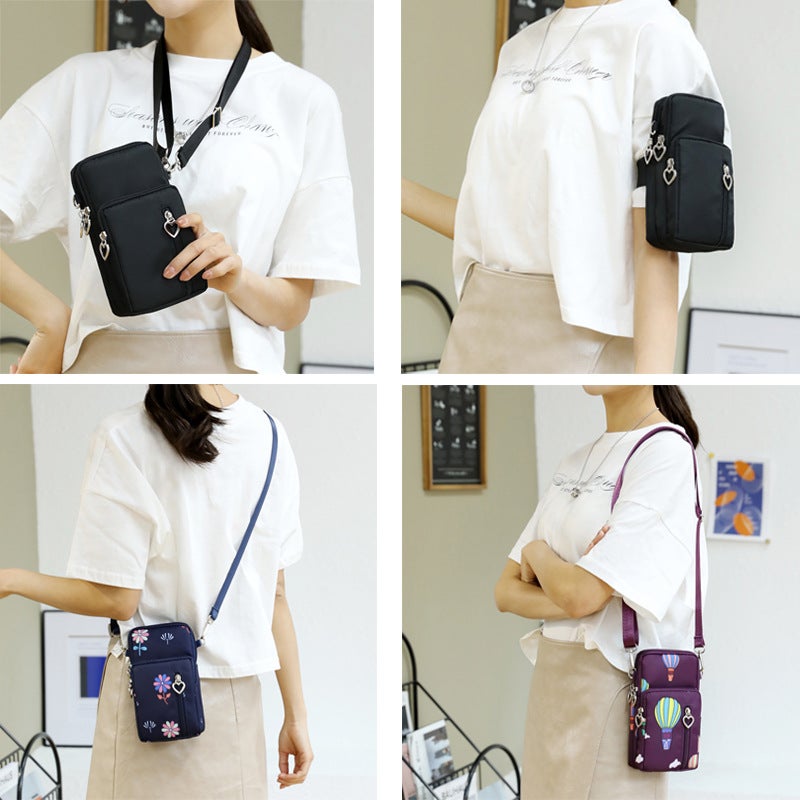Women's Korean Style Mini Nylon Crossbody Phone Bag - Image 3