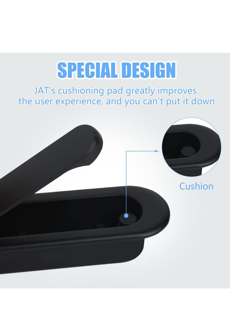 SYOSI - Door Handles Pull Push Door knobs Edge Pull Pocket Door Handle  Durable Zinc Alloy Furniture Handle with Embedded Buckle for Closet Cabinets Drawers with 4 Screws Black/2 Pack - Image 1