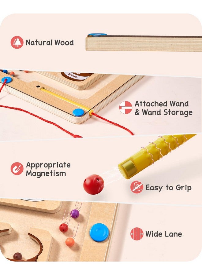 GAMENOTE Magnetic Color and Number Maze - Educational Fine Motor Skills Toys for Boys Girls 3 4 5 Years Old, Wooden Color Matching Learning Counting Toddler Puzzle Board - Image 5